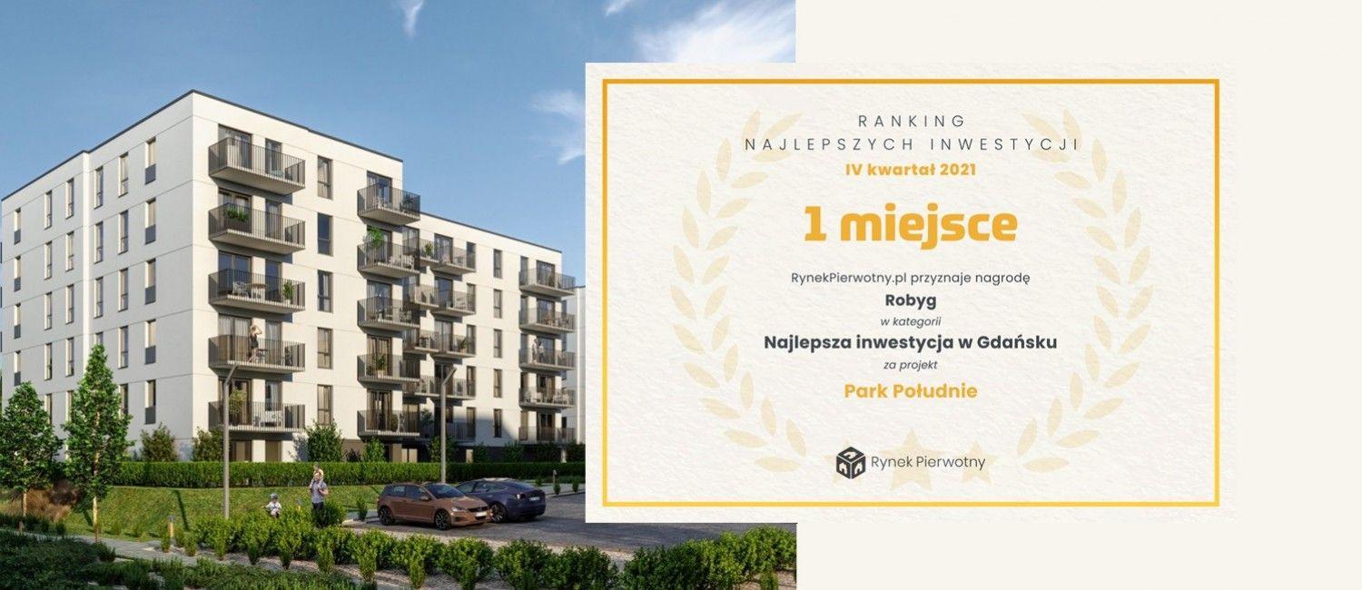 Osiedle Park Południe zdobyło 1 miejsce w rankingu Najlepszych inwestycji mieszkaniowych w Gdańsku!
